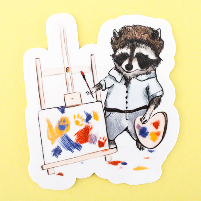 Happy Little Trash Artist  Raccoon Sticker