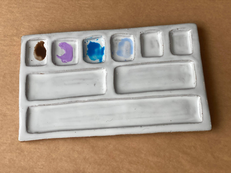 Large 9 - Pan Ceramic Artist Paint Palette - Art Department LLC