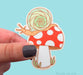 Snail & Toadstool, Mushroom, Retro Shroom Vinyl Sticker - Art Department LLC