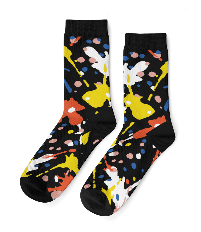 Paint Splatter - Large Crew Socks - Art Department LLC