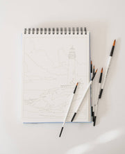 Landscape Watercoloring Book - Outlines with Video Tutorials - Art Department LLC