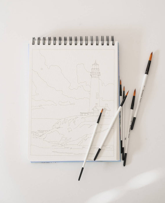 Landscape Watercoloring Book - Outlines with Video Tutorials - Art Department LLC