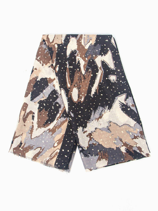 Leah Lightweight Scarf - Neutral, Geometric Foil - Art Department LLC