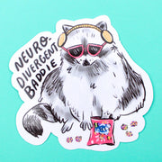 Neurodivergent Raccoon Vinyl Sticker - Art Department LLC