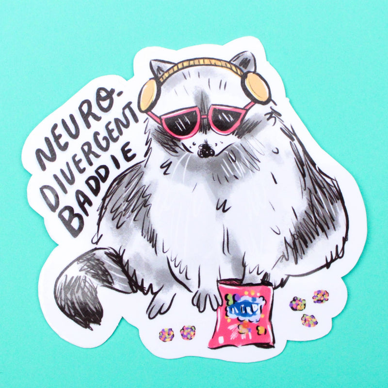 Neurodivergent Raccoon Vinyl Sticker - Art Department LLC