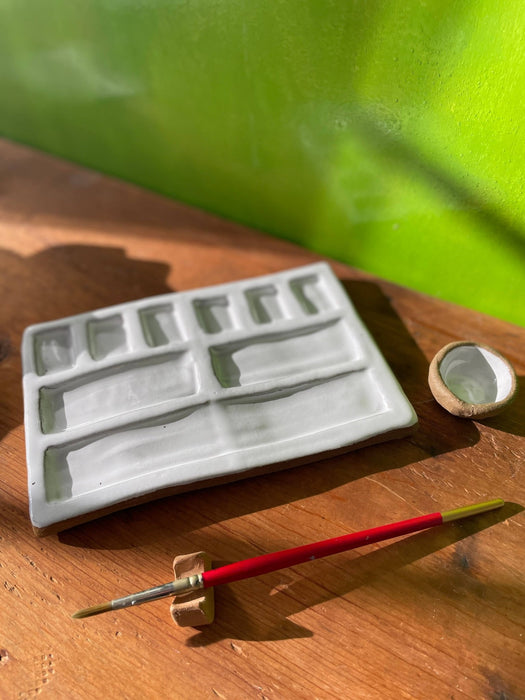 Large 9 - Pan Ceramic Artist Paint Palette - Art Department LLC