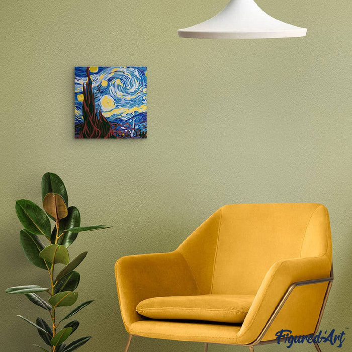 Mini Paint by numbers framed - Van Gogh Starry Night - Art Department LLC