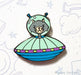 Cat Alien UFO, Feline Spaceship Spacecraft Enamel Pin - Art Department LLC