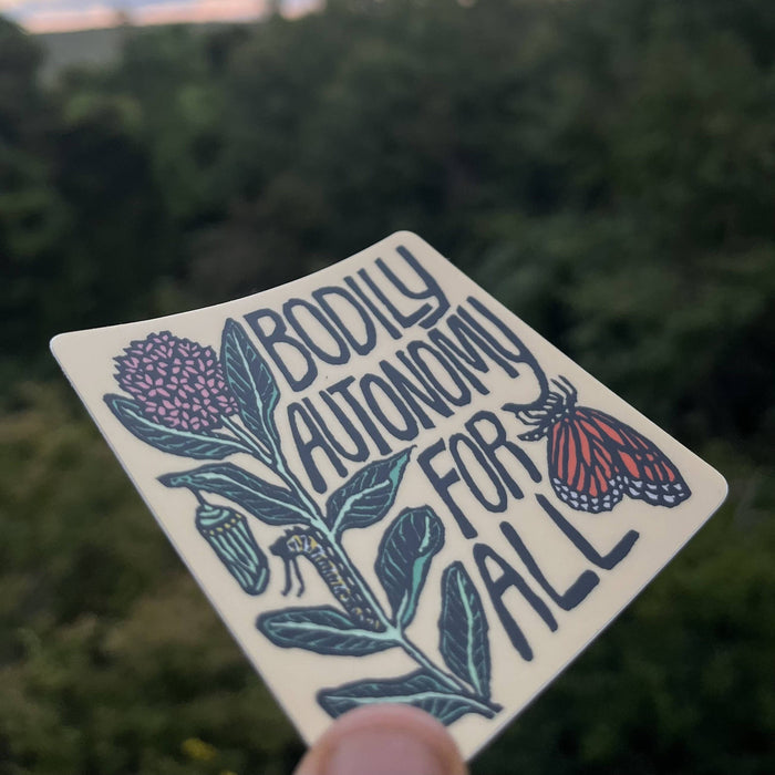 Bodily Autonomy For All Sticker | matte vinyl butterfly