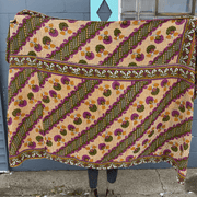 Kantha Throw Blanket Quilt | Recycled Cotton Sari Unique - Art Department LLC