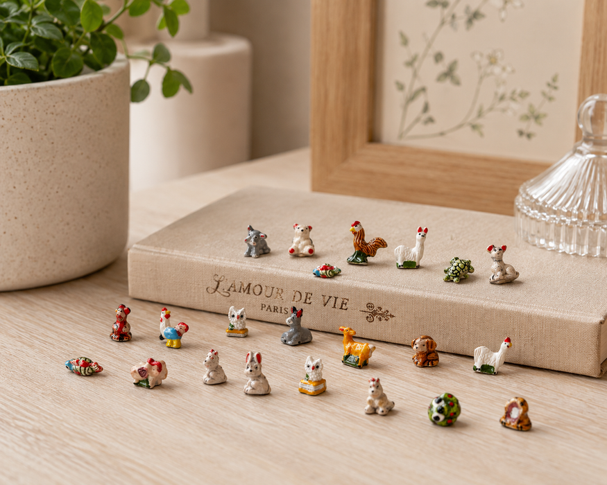 Handmade Mini Ceramic Animal Beads