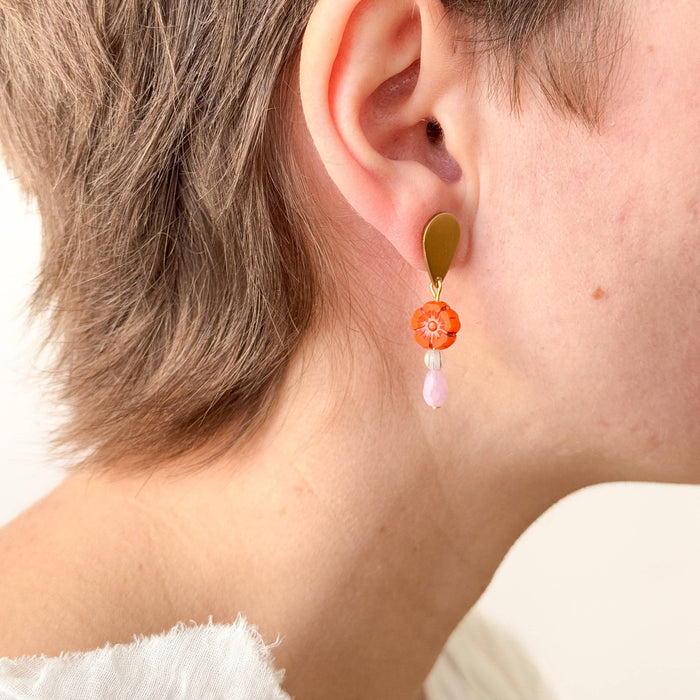 Romantic Flower Stud Earrings with Boho Charm - Art Department LLC