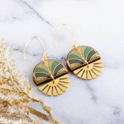 Art Deco Stacked Sunburst Earrings - Art Department LLC