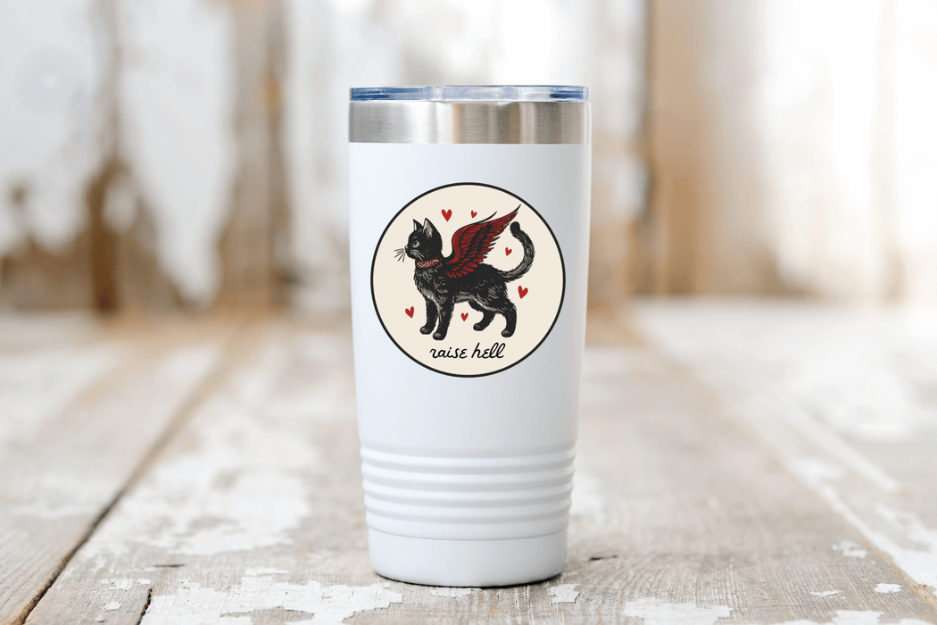 Raise Hell Black Cat Sticker - Art Department LLC