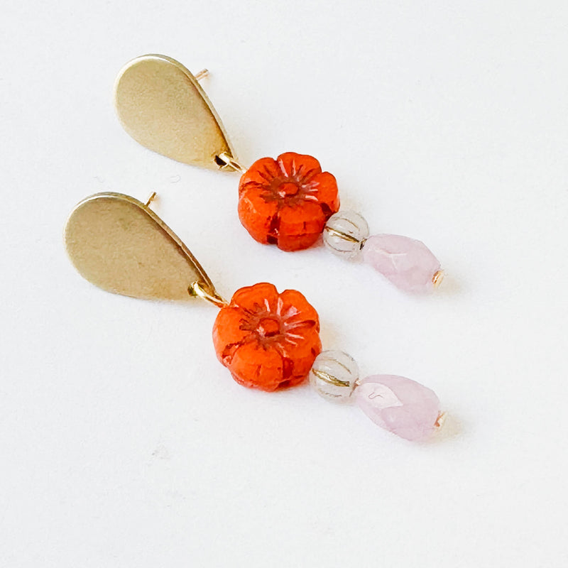 Romantic Flower Stud Earrings with Boho Charm - Art Department LLC