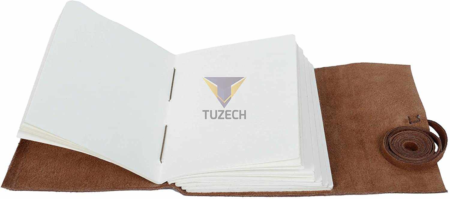 Tuzech Leather Journal Writing Notebook Antique Handmade Leather Bound - Art Department LLC