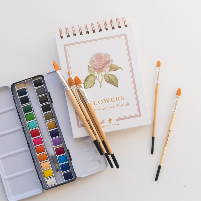 Flowers watercolor workbook