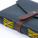 Leather Snap Journal with Lined Pages, stitching on spine