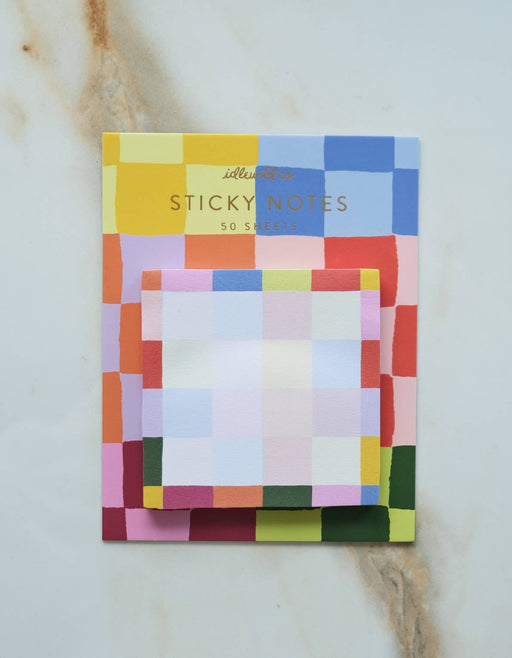 Die - Cut Sticky Notepad | Rainbow Checks - Art Department LLC