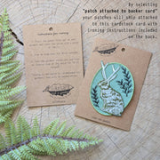 Iron-on patch | Deerest - oval deer 3.5" x 2.75" - Art Department LLC