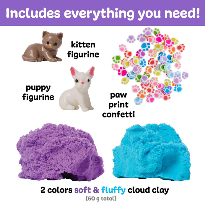 Sensory Mini Play Kit Jar with Cloud Clay: Pets Theme - Art Department LLC