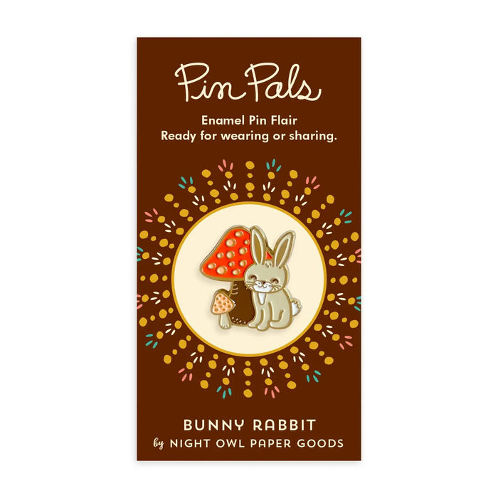 Bunny Rabbit Mushroom Enamel Pin - Art Department LLC