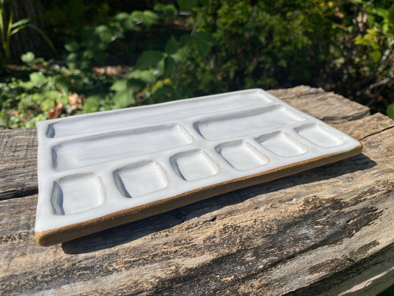Large 9 - Pan Ceramic Artist Paint Palette - Art Department LLC