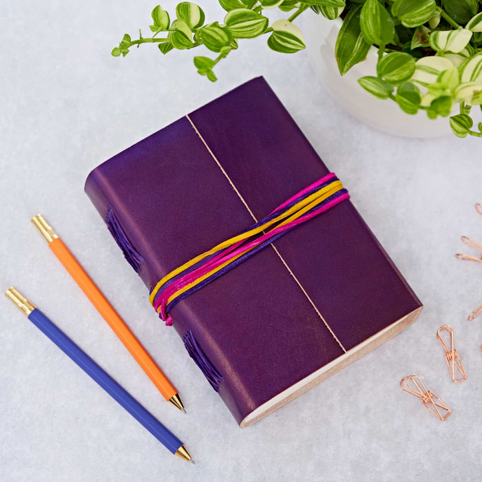 Colored Leather Journal - Leather String Bound Notebook