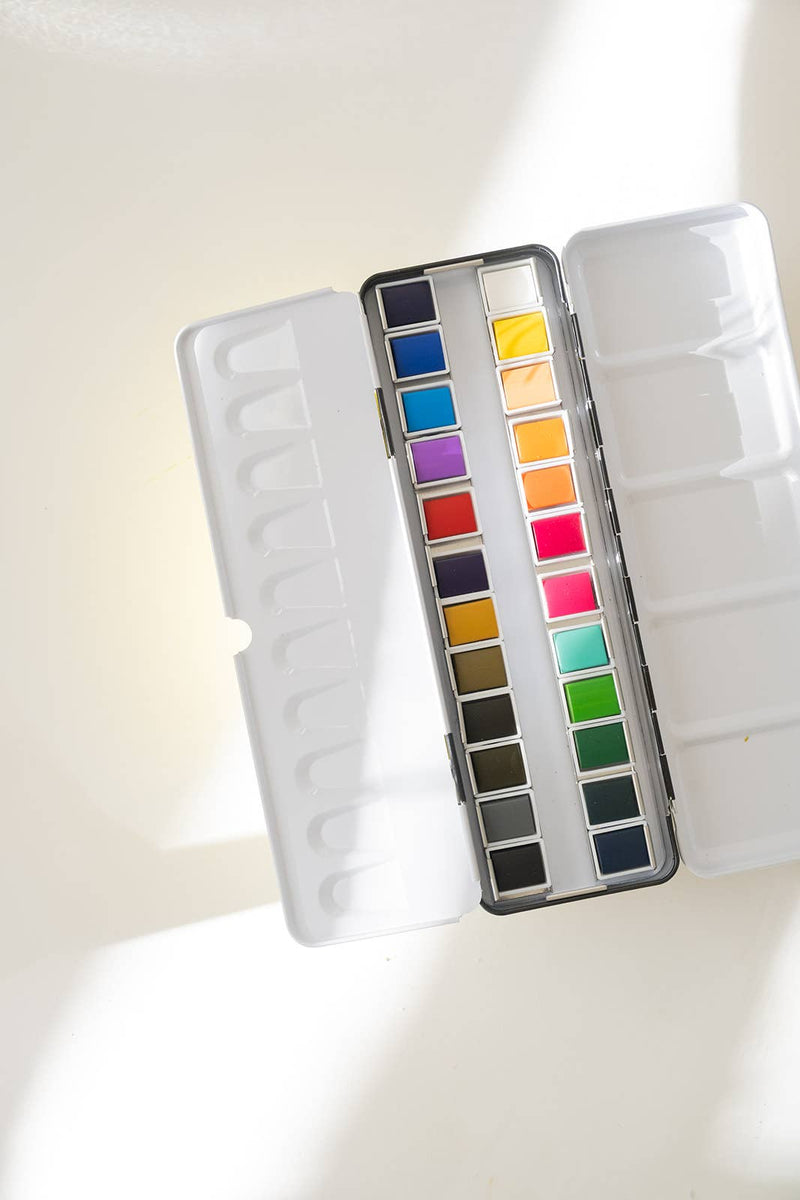 24 Color Watercolor Paint Palette - Art Department LLC