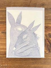 Hugging Creatures Note Card - Art Department LLC