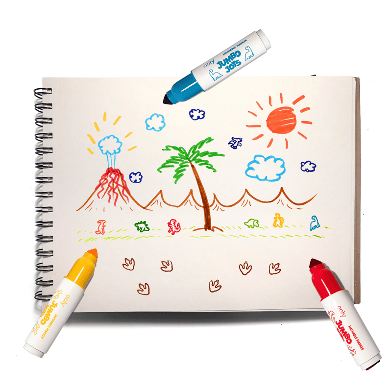 Jumbo Jots Dual Tip Dinosaur Stamp Markers - Set of 8 - Art Department LLC