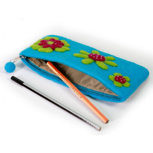 Three Flowers Beaded Pencil Case - Art Department LLC