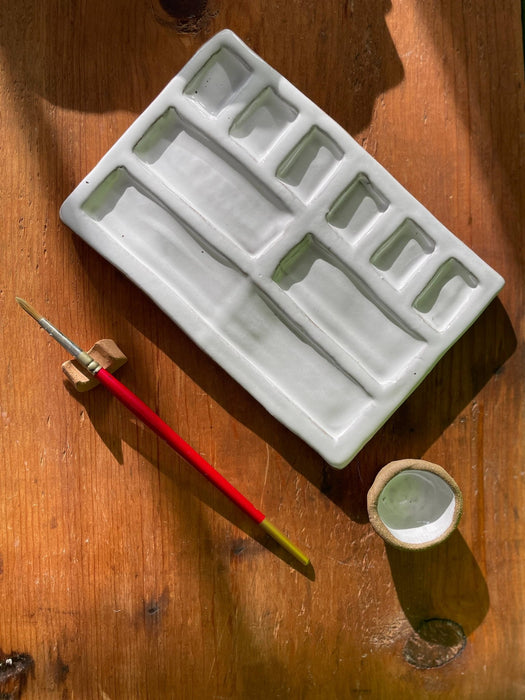 Large 9 - Pan Ceramic Artist Paint Palette - Art Department LLC