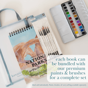 National Parks Watercoloring Book - Outlines w/Video Tutorials - Art Department LLC