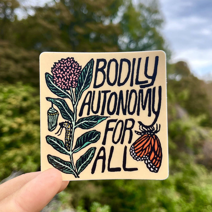 Bodily Autonomy For All Sticker | matte vinyl butterfly