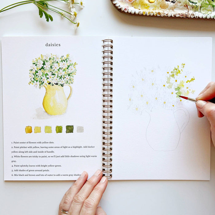 Flowers watercolor workbook - Art Department LLC