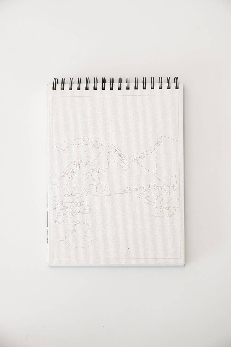 Landscape Watercoloring Book - Outlines with Video Tutorials - Art Department LLC