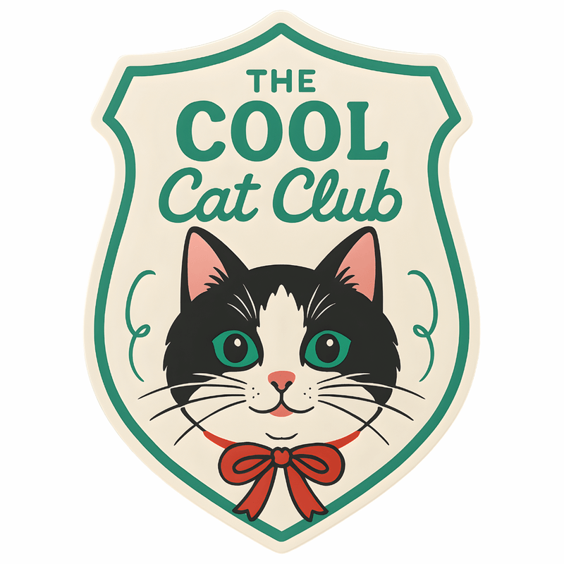 Cool Cat Club Vinyl Sticker - Art Department LLC