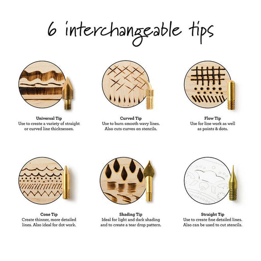 Wood Burning Tool - 8 Piece Set - Art Department LLC