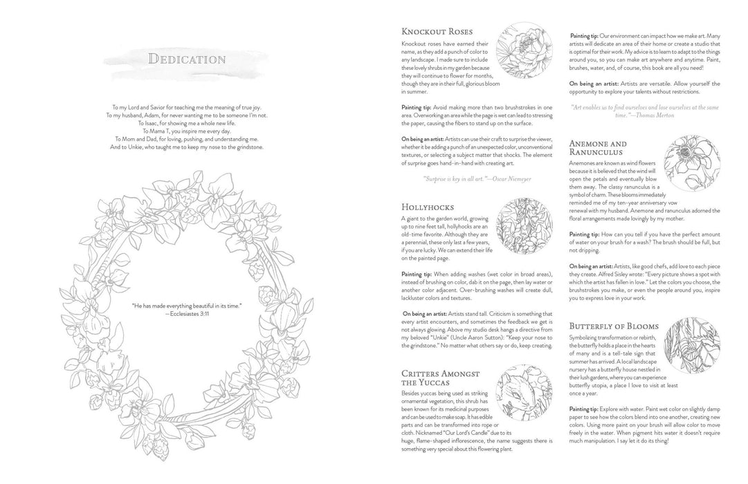 Kristy's Summer Cutting Garden: A Watercoloring Book - Art Department LLC