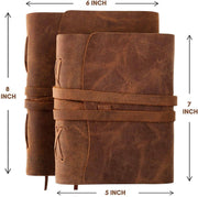 Rustic Handmade Leather Bound Journal (8x6") - Art Department LLC