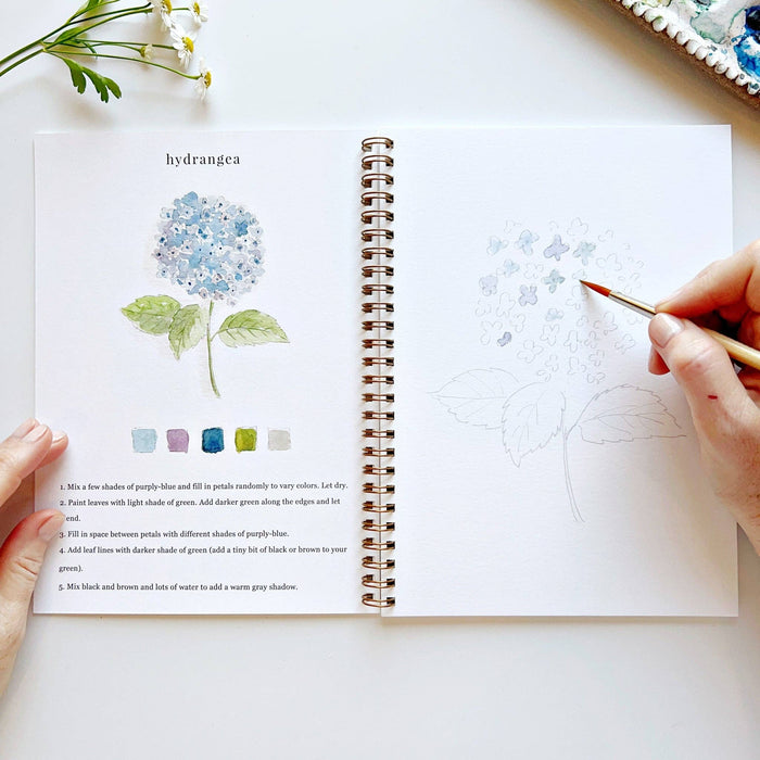 Flowers watercolor workbook - Art Department LLC
