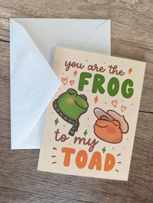 The Frog to my Toad - Cute Romantic Greeting Card with Envelope