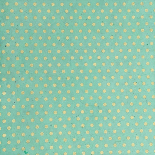 20x30 Polka Dot, gold on green paper - Art Department LLC