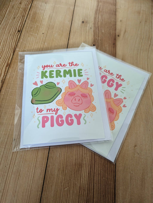 The Kermie to my Piggy - Cute Romantic Greeting Card - Art Department LLC