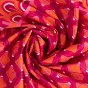 Lightweight Cotton Scarf - Pink/Orange, Retro Geometric - Art Department LLC