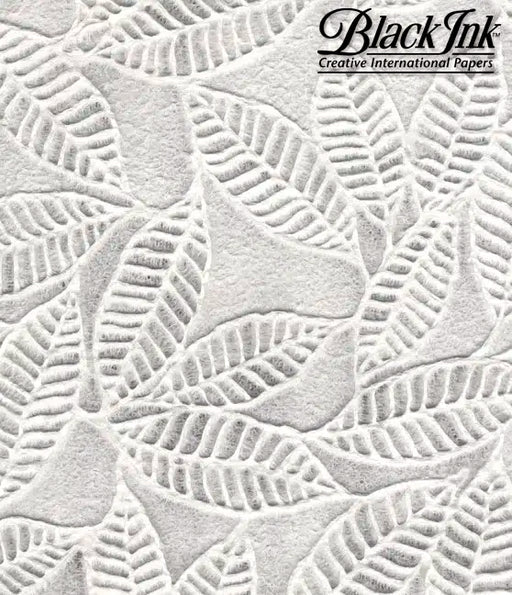 Embossed Ficus Leaves Natural White, Decorative, Handmade Paper
