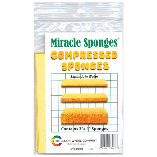 Color Wheel Miracle Sponges Compressed Sponges 4/Pkg - 3"X4" - Art Department LLC
