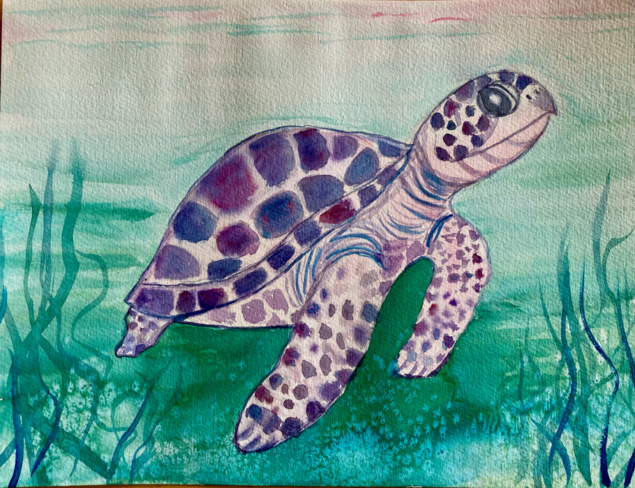 Watercolor Sea Turtle in Two Ways with Claire Diehl