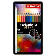 CarbOthello Box of 12 Colors - Chalk Pastel Pencils - Art Department LLC